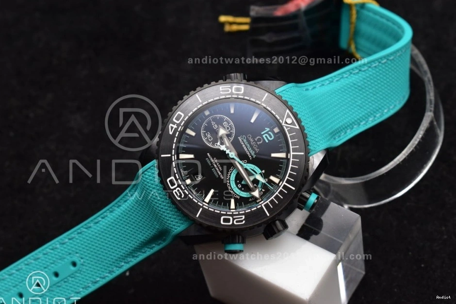 Edition 1:1 Rubber Black M+SF Strap Blue Ocean Chrono Deep Dial Ceramic Planet Master on Best Black A9900 1227